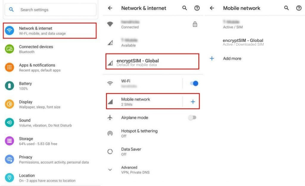 Android eSIM configuration