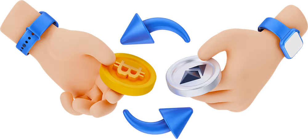 Wallet receiving crypto illustration