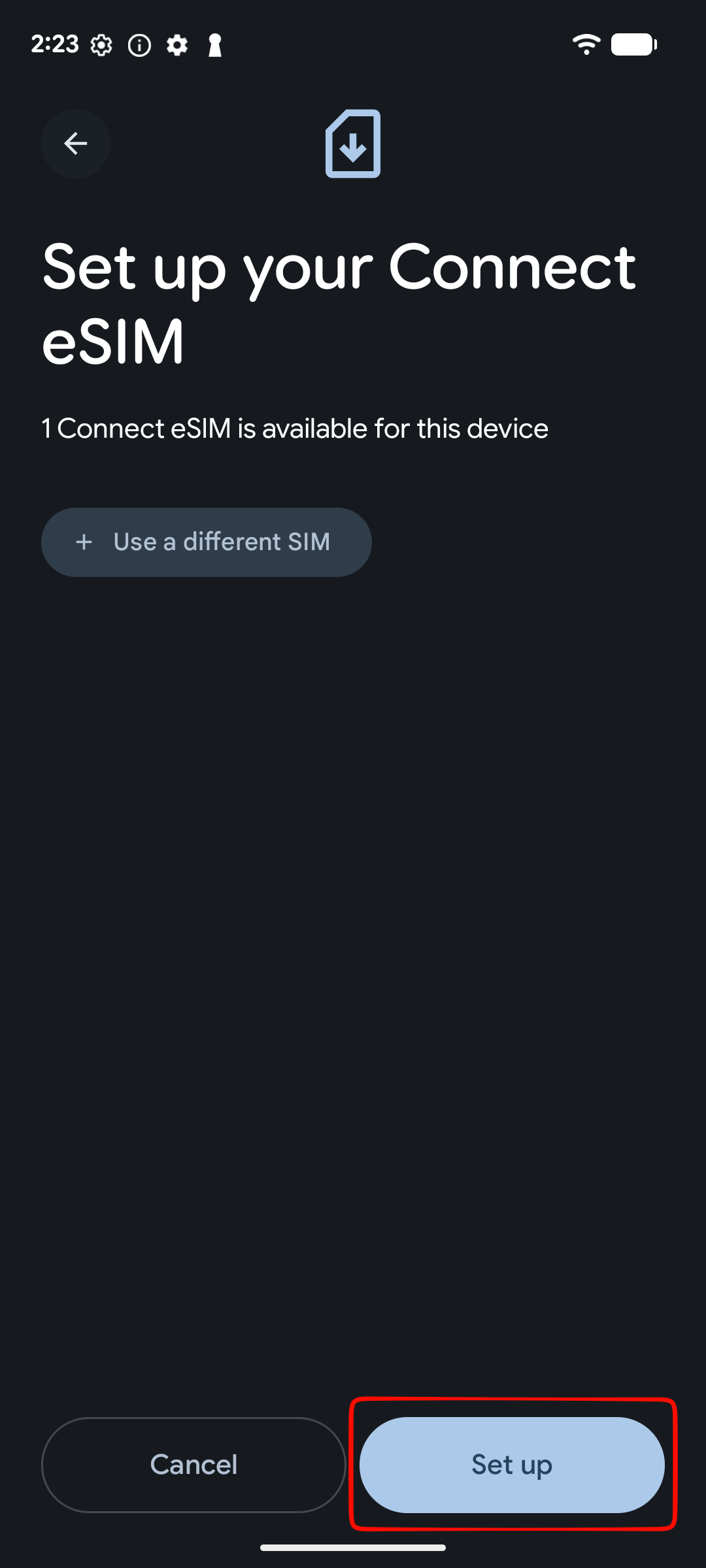 setUpDetectedEsim